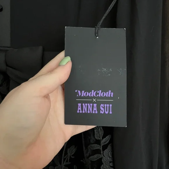 🖤 Dark Romance: NWT ModCloth x Anna Sui Velvet Dress – Size 12 - Picture 4 of 4